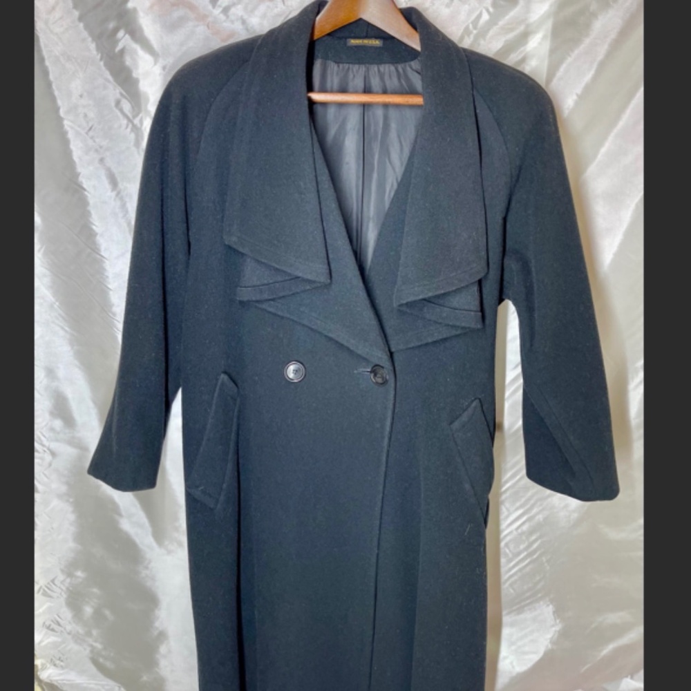 Vintage USA 100% Wool Long Draped Coat 14P